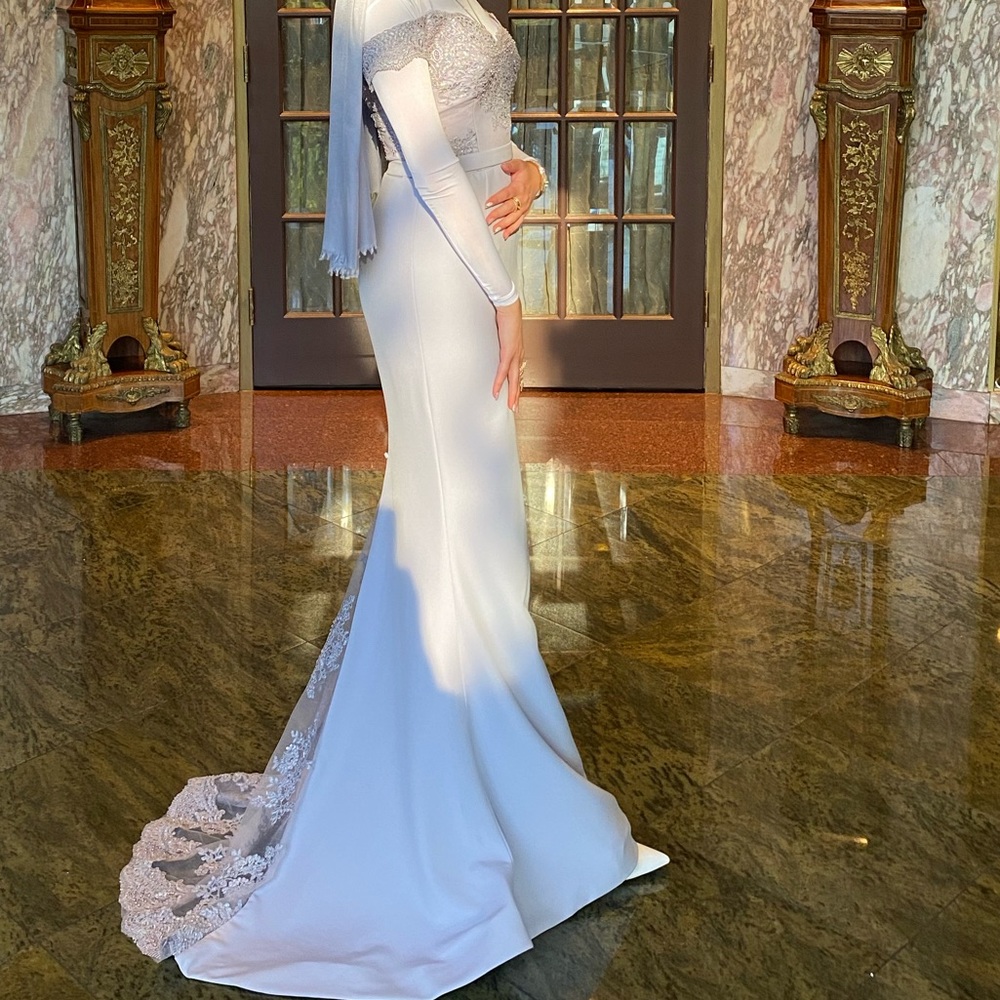 Formal dress to attend wedding or prom; dress with tail